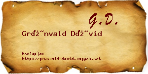 Grünvald Dávid névjegykártya